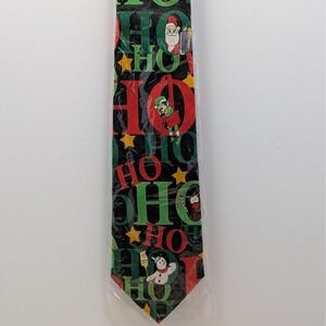 Gold City Handmade Mens Christmas Holiday Novelty Tie Santa Snowman Ho Ho Ho
